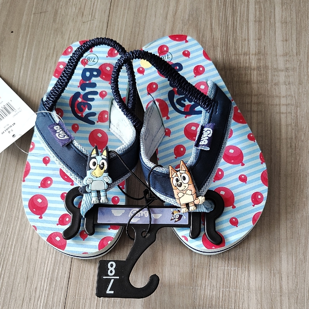 Kids Flip Flops - Blue and Red